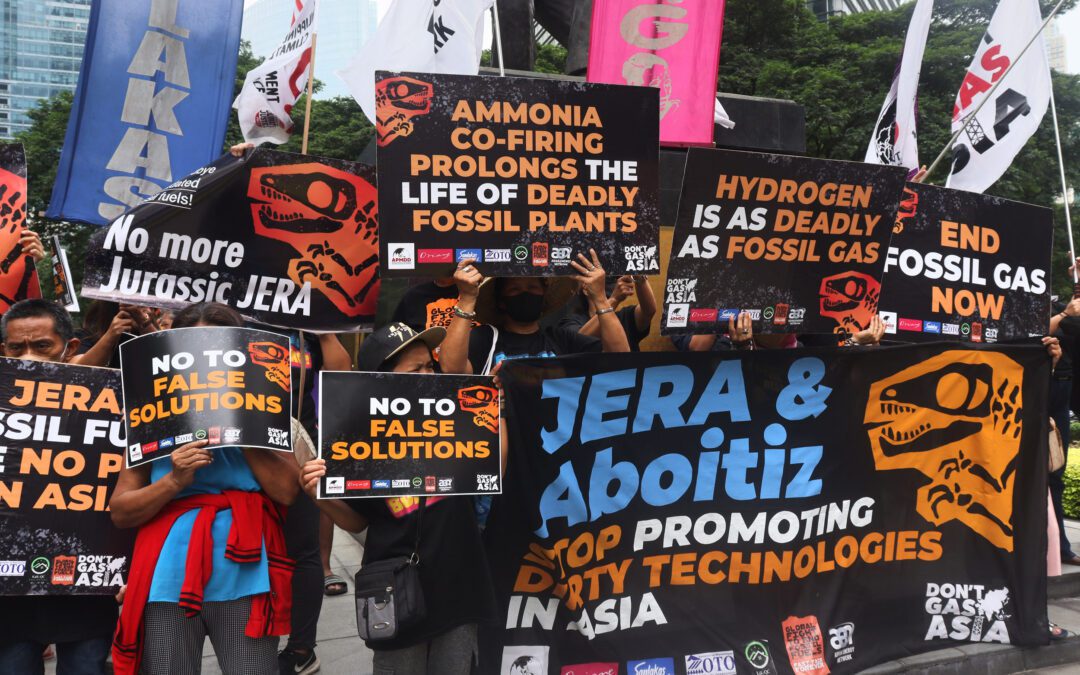 Climate activists protest against fossil gas promotion in Asia